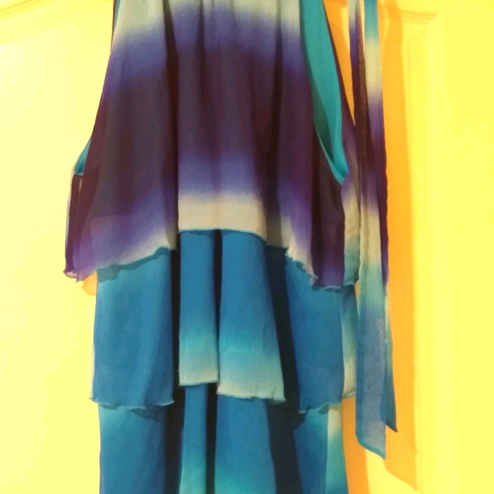 Lane Bryant Layered chiffon blue blouse.